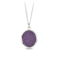 Sterling Silver Necklace with a violet background under a talisman depicting a vast sea of stars