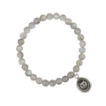 Bracelet made from Labradorite beads, with Sterling Silver Talisman depicting an Owl
