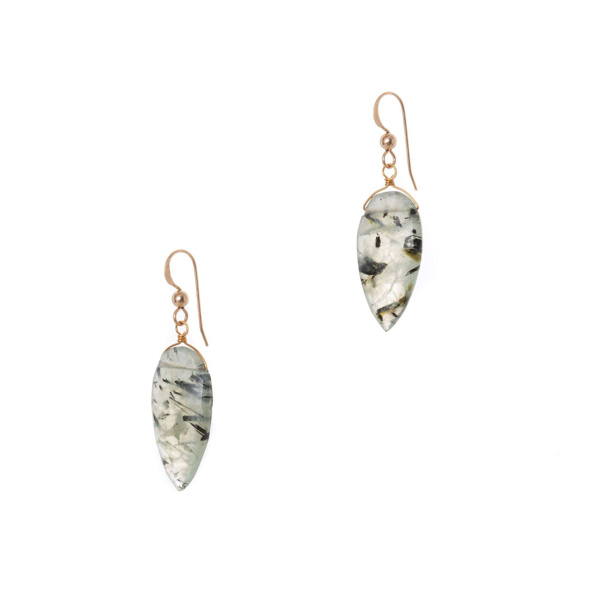 14k goldfill Bia Earrings,Available in Prehnite.