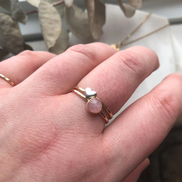 Sweet Heart Stacking Ring - Mixed Metals | Magpie Jewellery