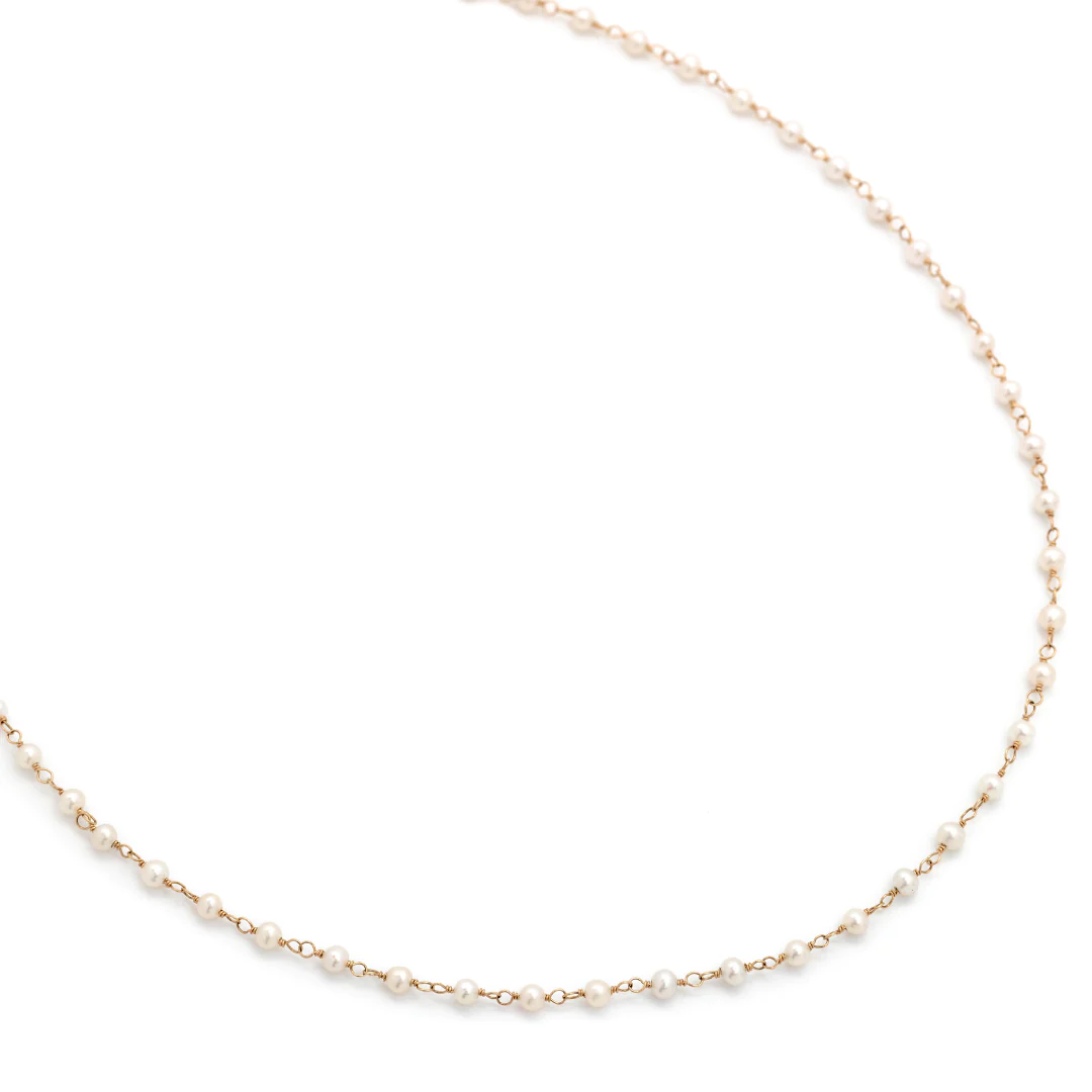 Akoya White Pearl Yellow Gold Necklace | Magpie Jewellery