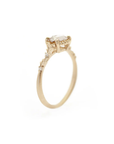 Wood Nymph Faye Cathedral Ring featuring .73ct Rose Cut Champagne Diamond