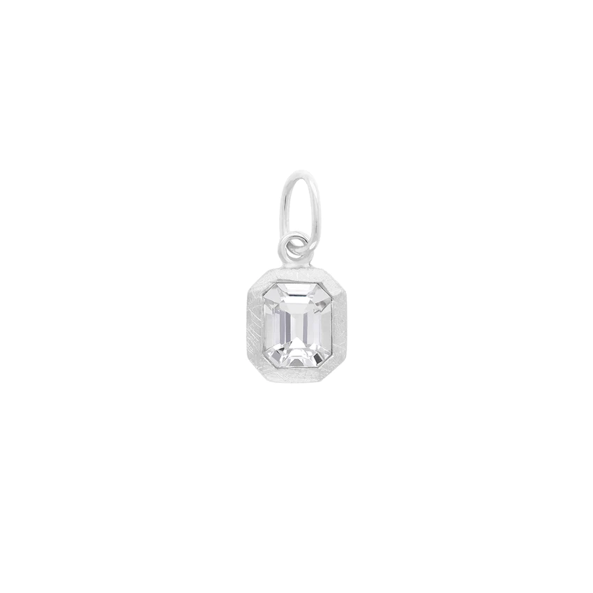 'Boulder' Emerald Cut Bezel Gemstone Charm