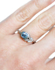 Asymmetrical Light Blue Sapphire Spring Leaves Ring - Magpie Jewellery