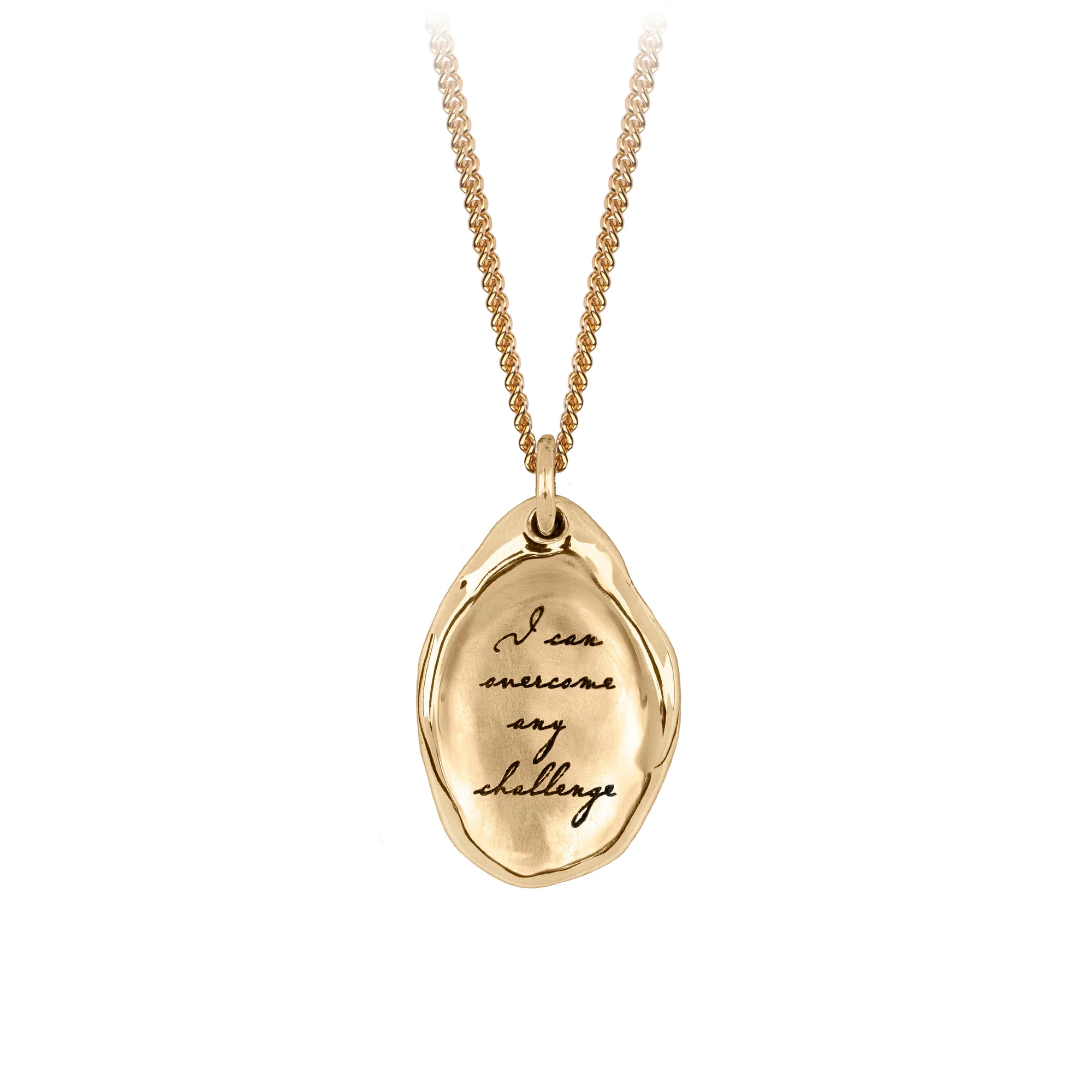 I Can Overcome Any Challenge 14K Gold Affirmation Talisman | Magpie Jewellery