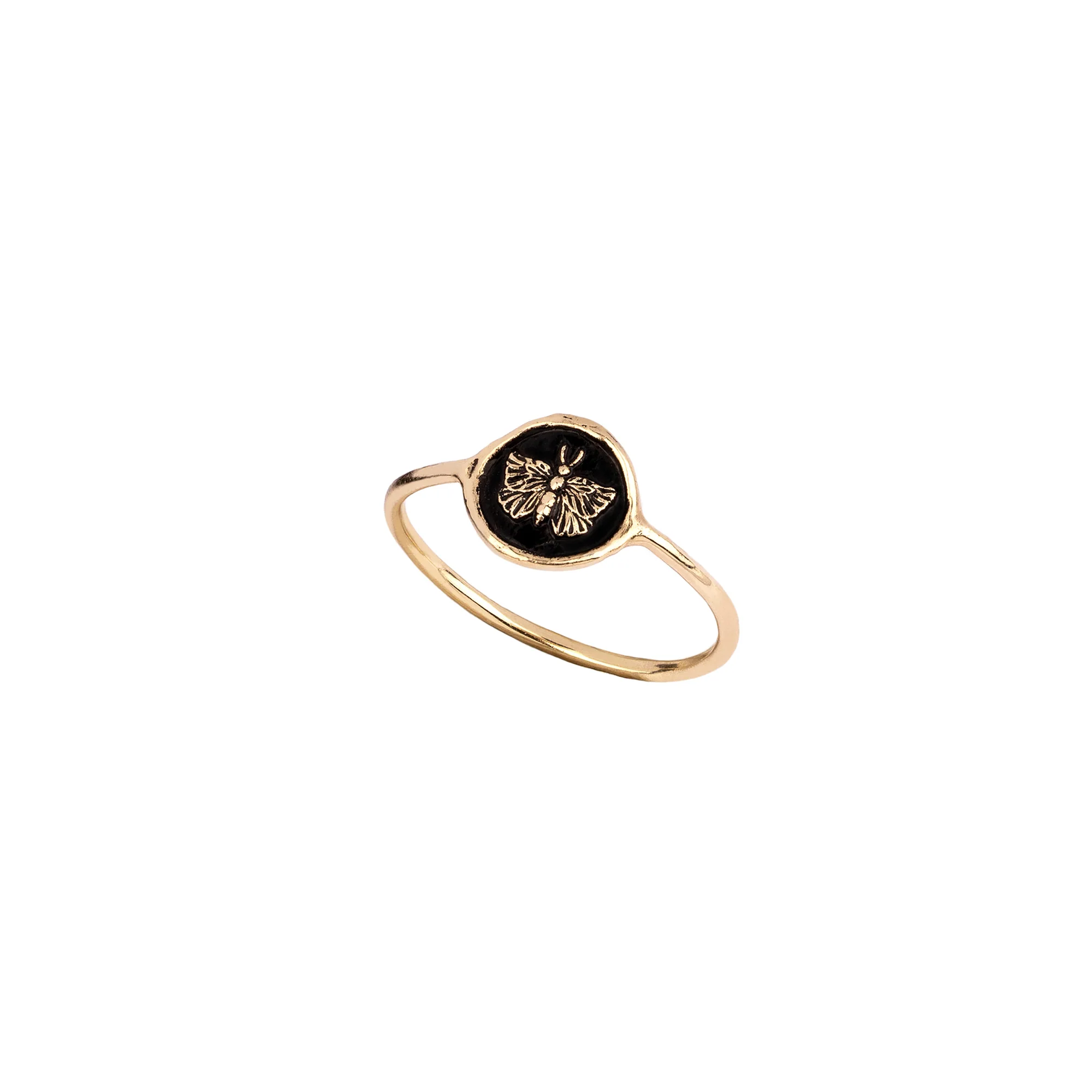 Butterfly 14K Gold Mini Talisman Ring | Magpie Jewellery