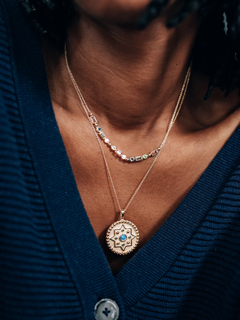 Cléo Baguette Mixte Necklace | Magpie Jewellery
