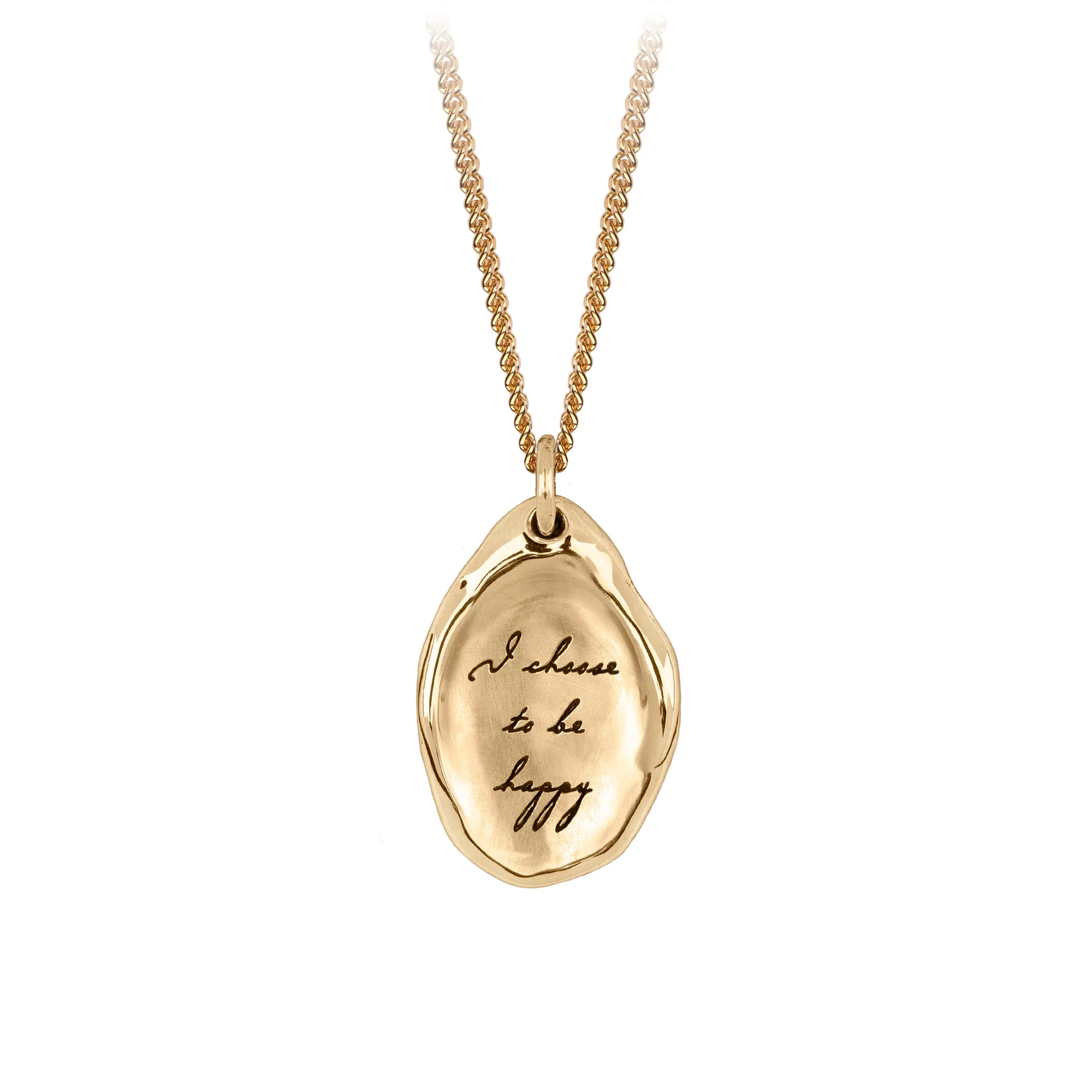 I Choose To Be Happy 14K Gold Affirmation Talisman | Magpie Jewellery