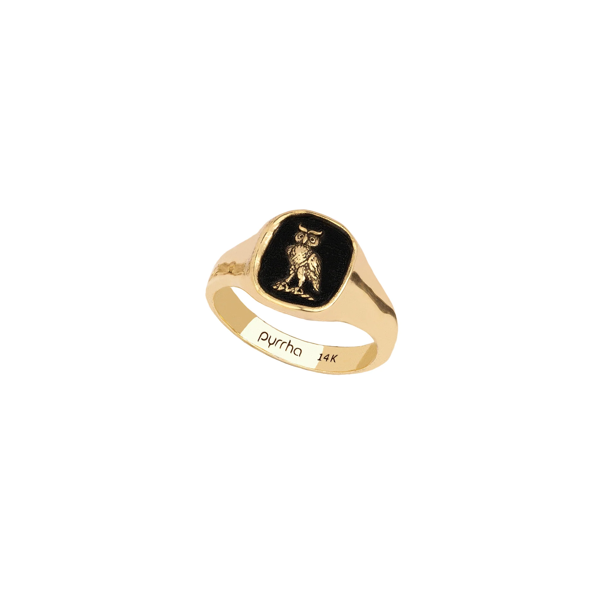 Watch Over Me 14K Gold Signet Ring | Magpie Jewellery