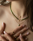 'Boulder' Emerald Cut Gemstone Pendant on Elongated Box Chain | Magpie Jewellery