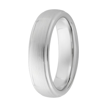 Karma - Serinium Domed Ring with Satin Center & Polished Recessed Edges