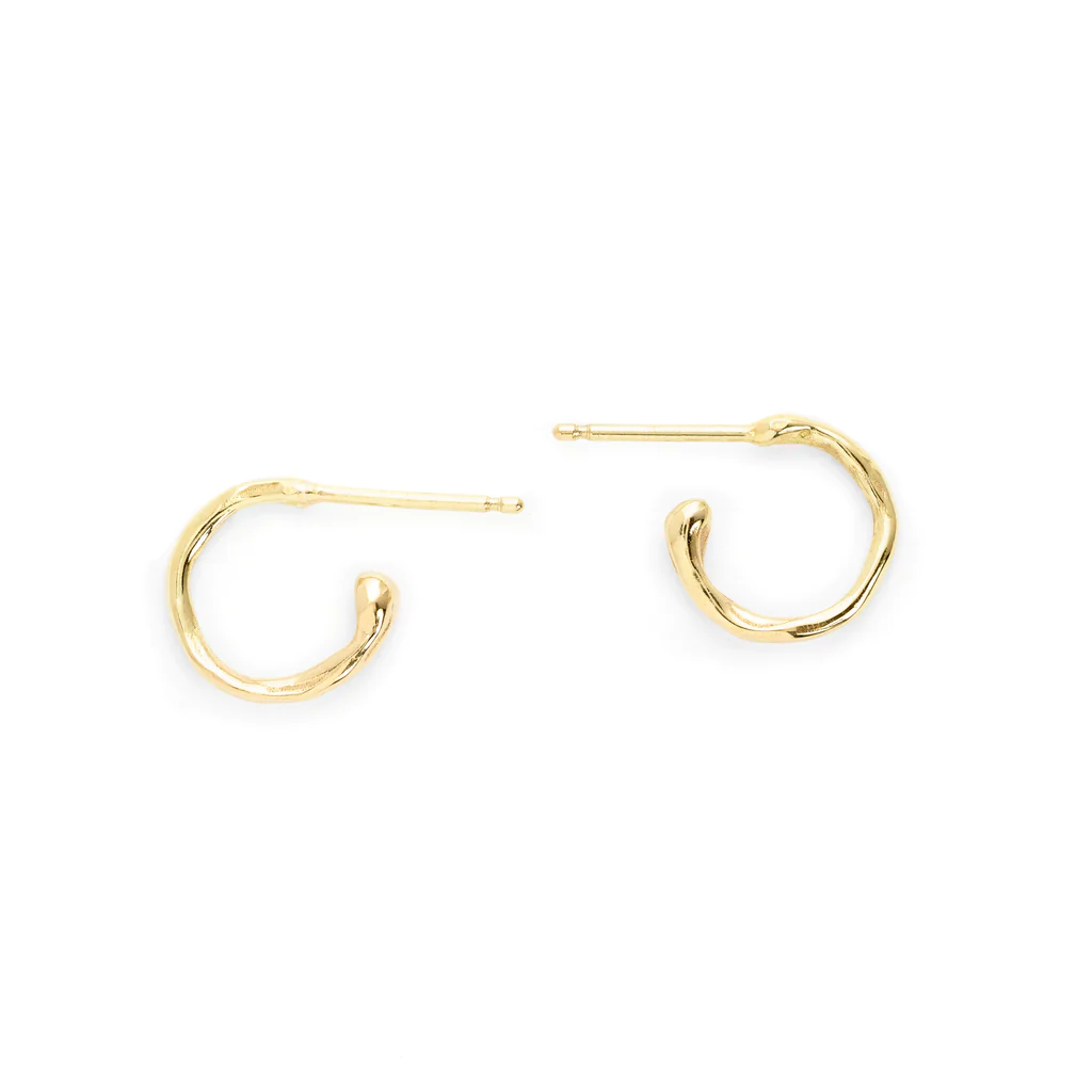 Small Melt Gold Hoops | Magpie Jewellery