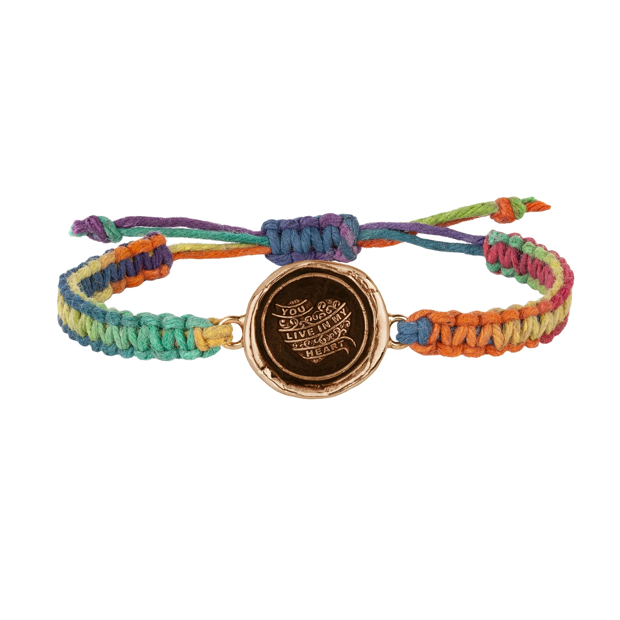 You Live in My Heart Rainbow Braided Bracelet | Magpie Jewellery