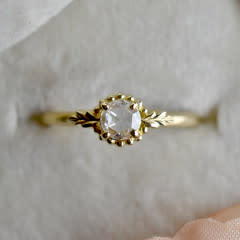 Wood Nymph Faye Cherie Ring white Rose Cut Diamond