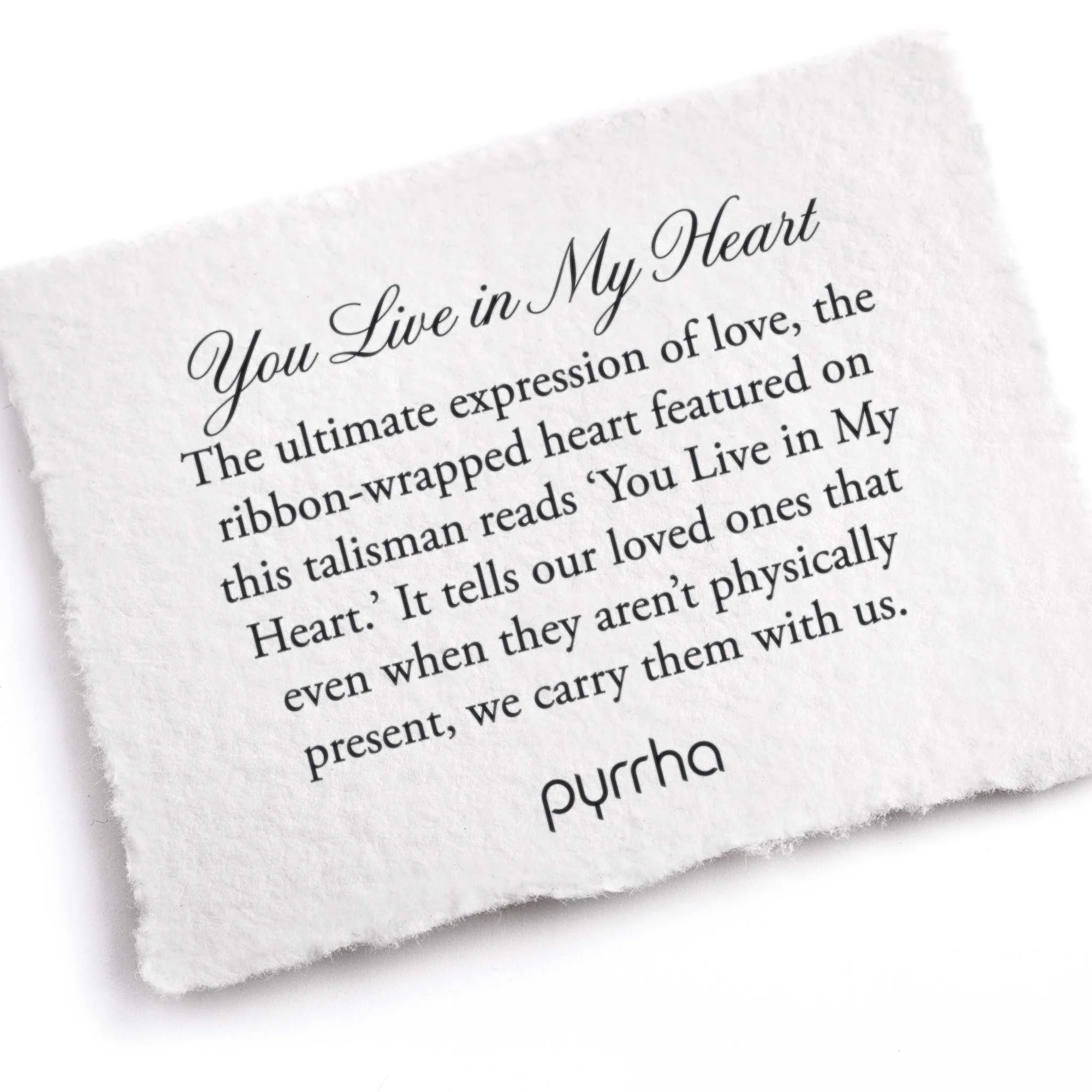 You Live in My Heart Hard Link Drop Talisman | Magpie Jewellery