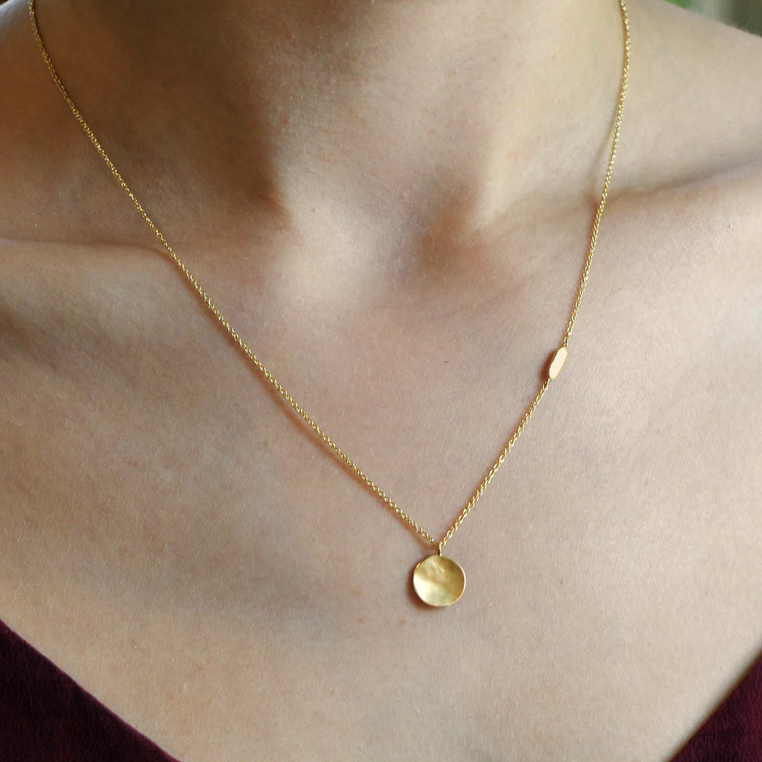 Hammered Disc Necklace | Magpie Jewellery