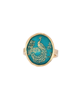 Peacock 14K Gold Talisman Ring - True Colors | Magpie Jewellery