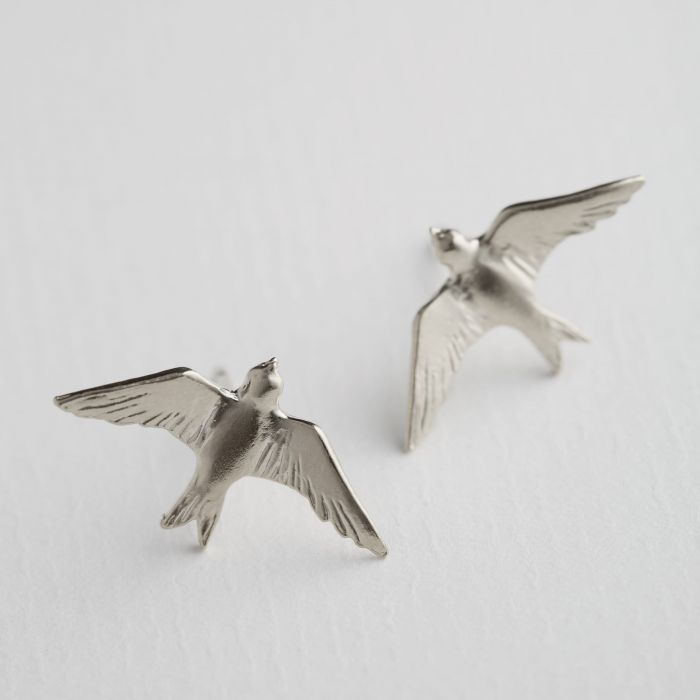 Flying Swallow Stud Earrings | Magpie Jewellery