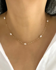 Oval Shimmer Spaced Pearl Necklace | Magpie Jewellery