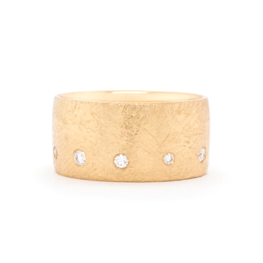 10mm &#39;Boulder&#39; Dancing Diamonds Cigar band | Magpie Jewellery