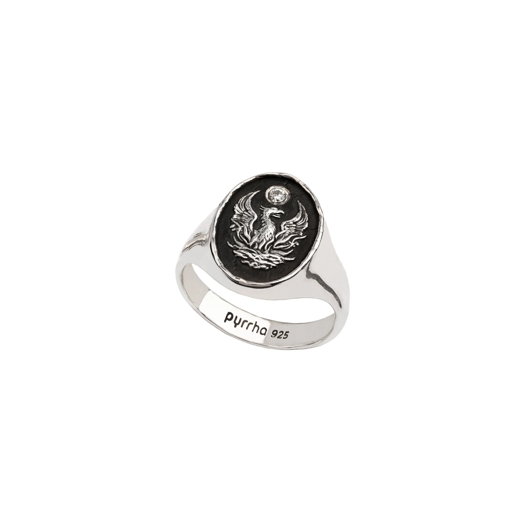 Fire Within Diamond Set Signet Ring | Magpie Jewellery
