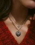 Small Puffed Heart Diamond Set Talisman | Magpie Jewellery