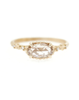 Wood Nymph Faye Cathedral Ring featuring .73ct Rose Cut Champagne Diamond