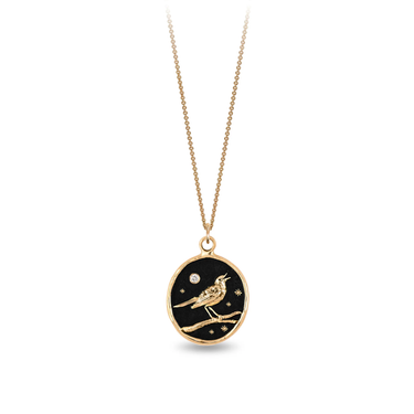 Nightingale 14K Gold Diamond Set Talisman | Magpie Jewellery