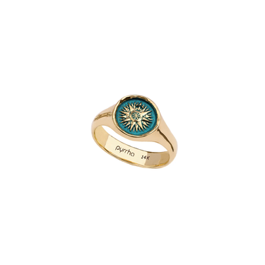 Direction 14K Gold Signet Ring - True Colors | Magpie Jewellery