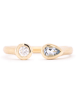 Open 'Boulder' Diamond & Aquamarine Ring | Magpie Jewellery