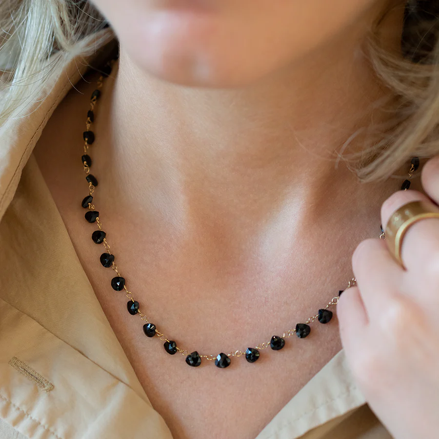 Heart-Shaped Black Spinel Necklace | Magpie Jewellery