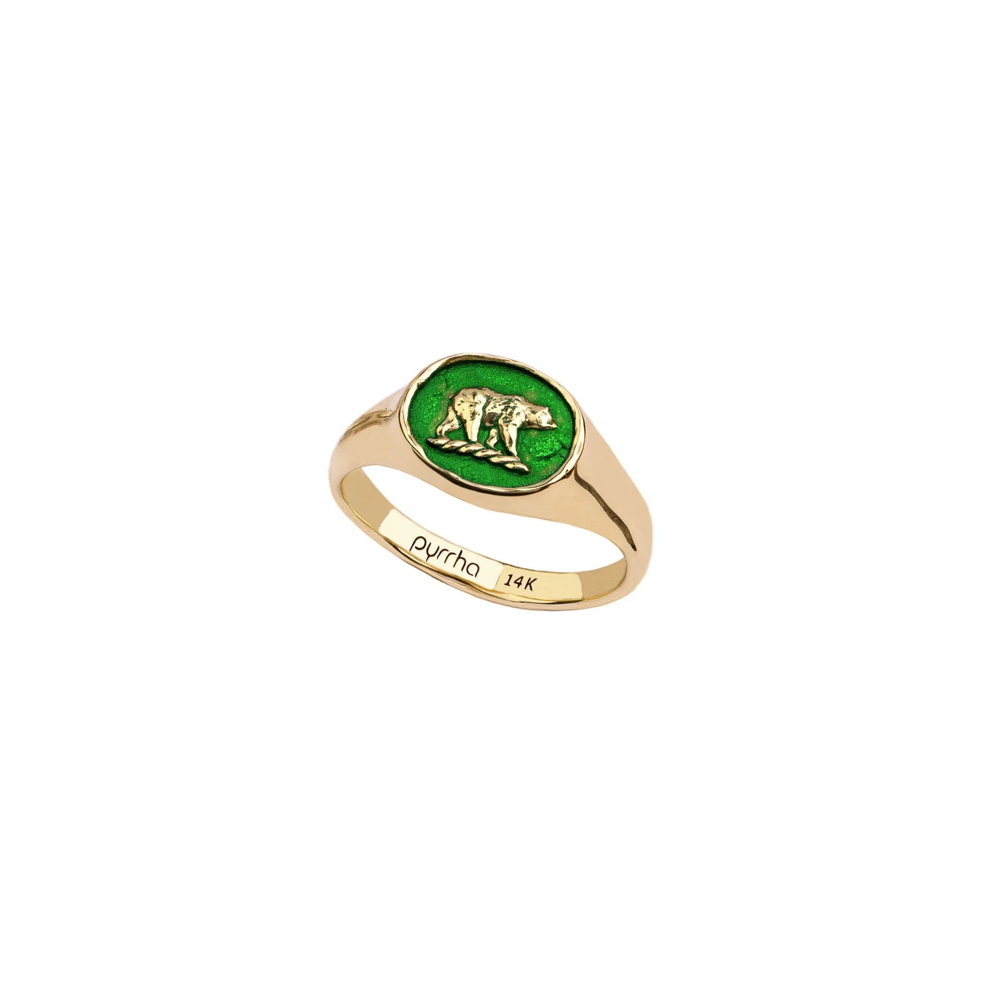 Mother Bear 14K Gold Signet Ring - True Colors | Magpie Jewellery
