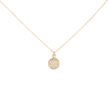 8mm 'Boulder' Pave Diamond Disc Necklace | Magpie Jewellery