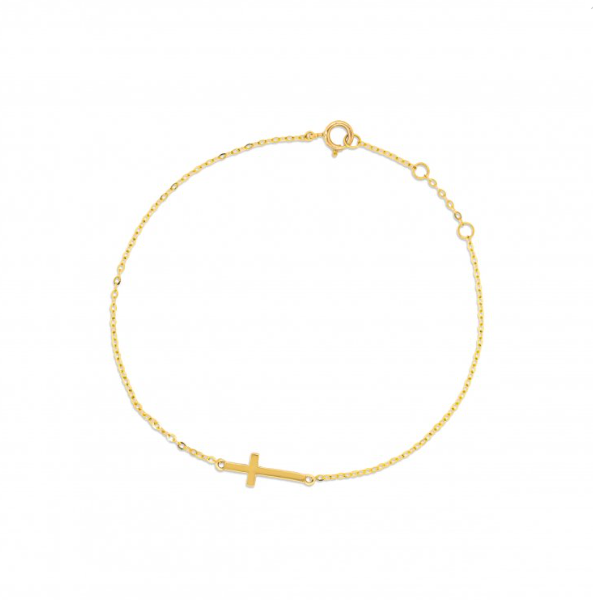 10K Yellow Gold Cross Bracelet | Magpie Jewellery