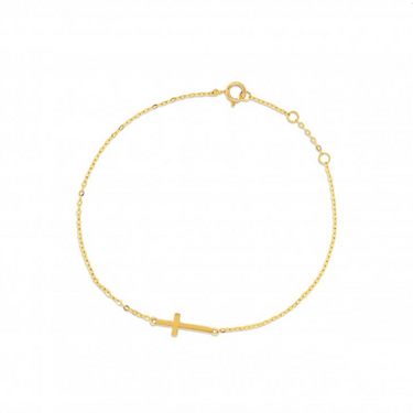 10K Yellow Gold Cross Bracelet | Magpie Jewellery