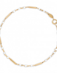 10K Yellow Gold With Enamel Bead and Bar Bracelet