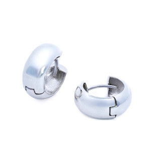 Wide Rounded Huggie Hoops