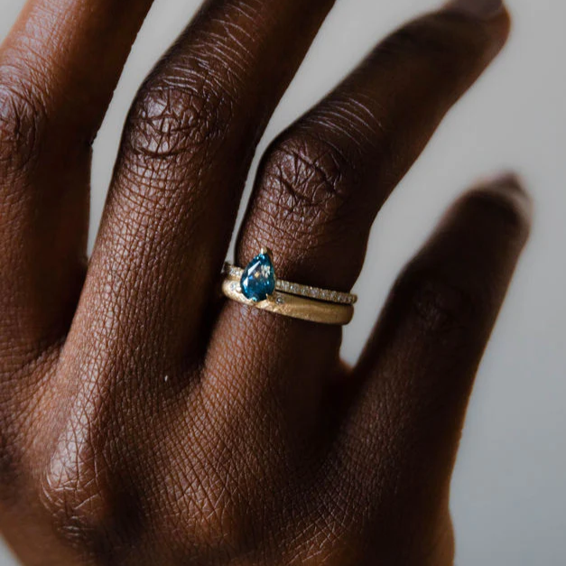 'Edith' Pear Lab grown Diamond Solitaire| Magpie Jewellery
