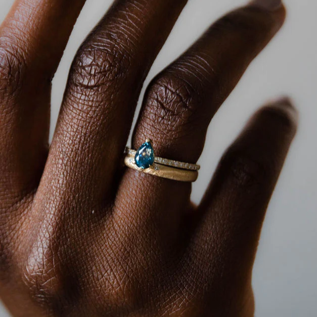 &#39;Edith&#39; Pear Lab grown Diamond Solitaire| Magpie Jewellery