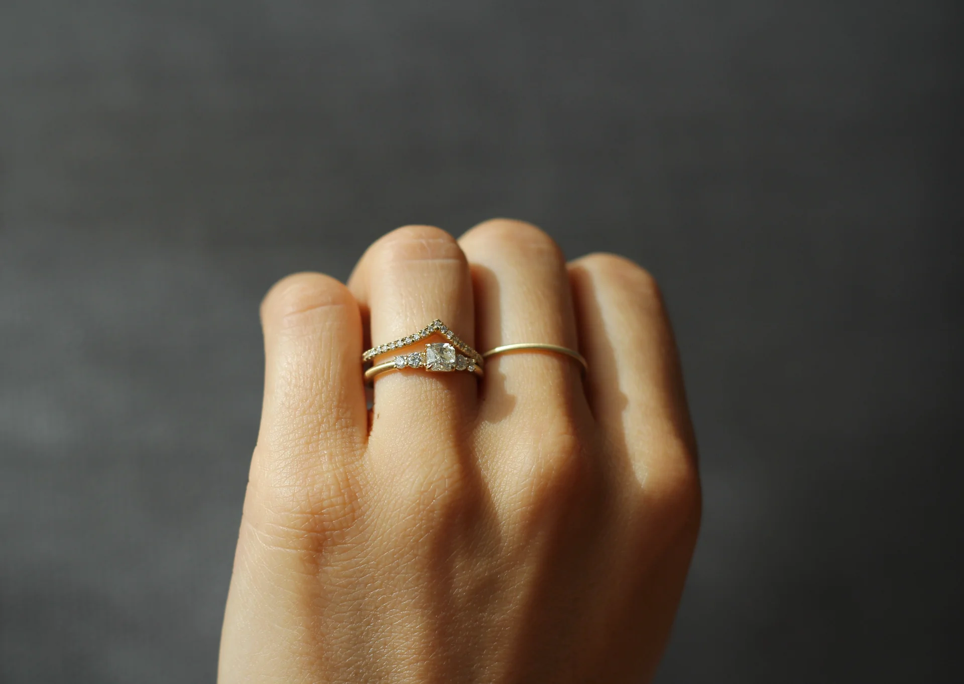 'Mia' Diamond Chevron Band | Magpie Jewellery