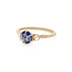 Evergreen Three-Stone Blue Sapphire Ring