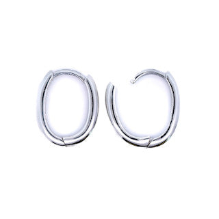 Oval Shaped Huggie Hoops