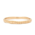 Liney Ring - Thin 14k Fairmined Yellow Gold Band with vertical engraved lines around the band