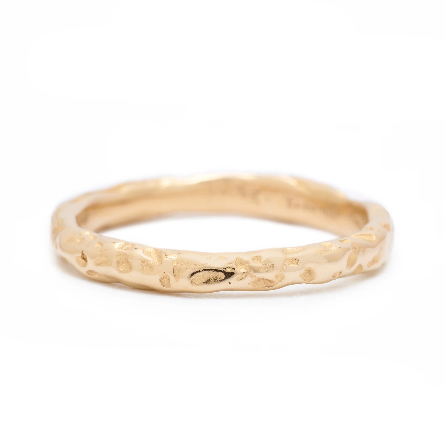 Maxi Magma Ring - 14k Fairmined Yellow Gold Band with Organic and Fluid Texture