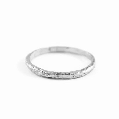 Extra Fine Seashore 14k White Gold Band - Magpie Jewellery