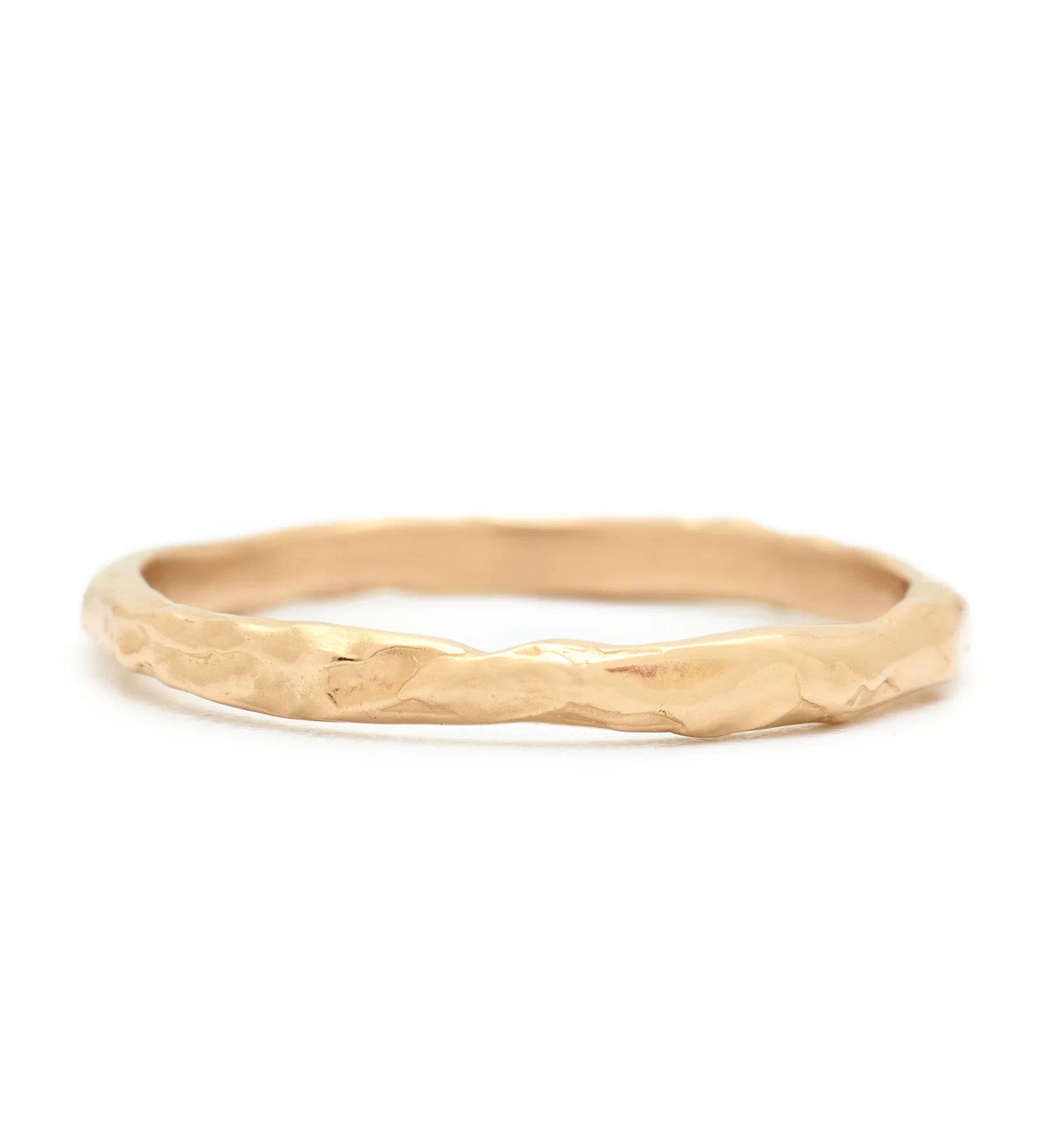 Mini Magma Band - 14k Fairmined Yellow Gold Band with fluid texture