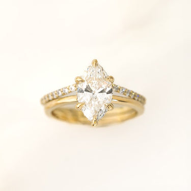 Marquise Diamond Solitaire with Hidden Halo