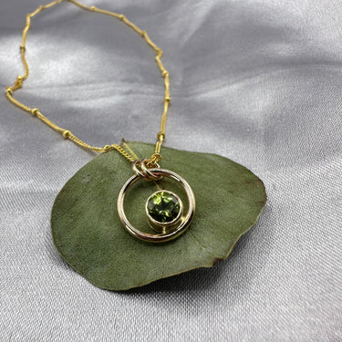 Adorn Gemstone Circle Necklace