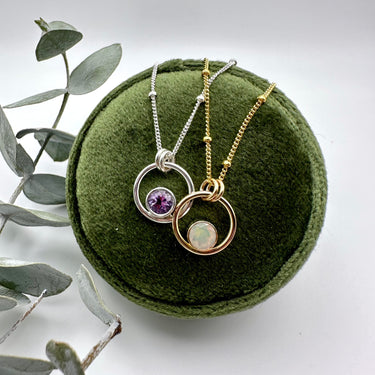 Adorn Gemstone Circle Necklace