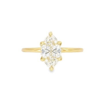 Marquise Diamond Solitaire with Hidden Halo